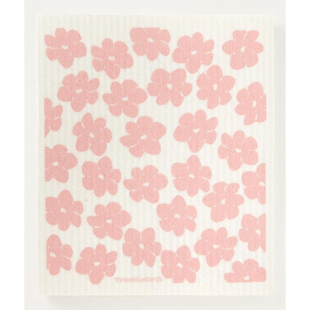 Blush Poppies Swedish Dishcloth