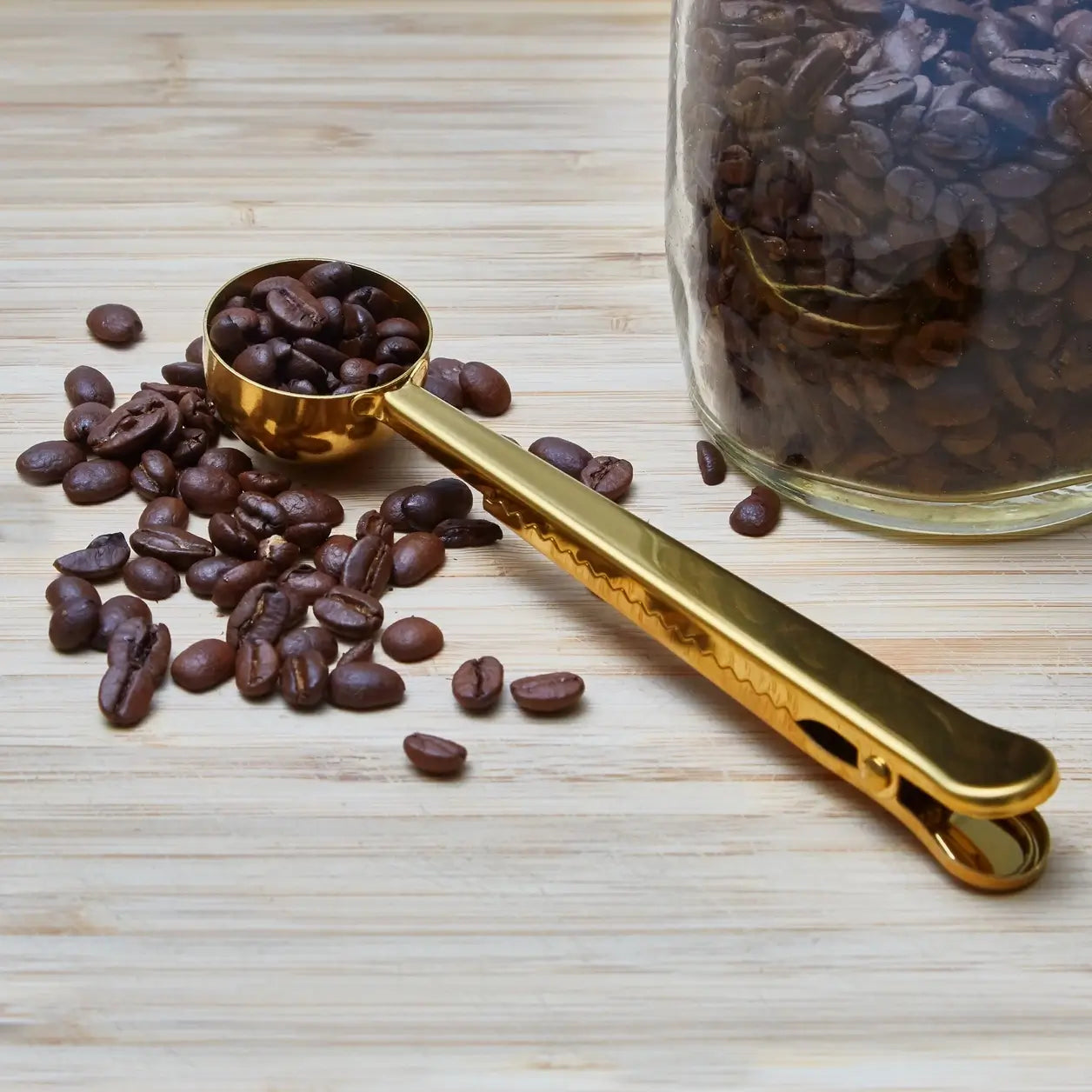 Gold Coffee Scoop Clip