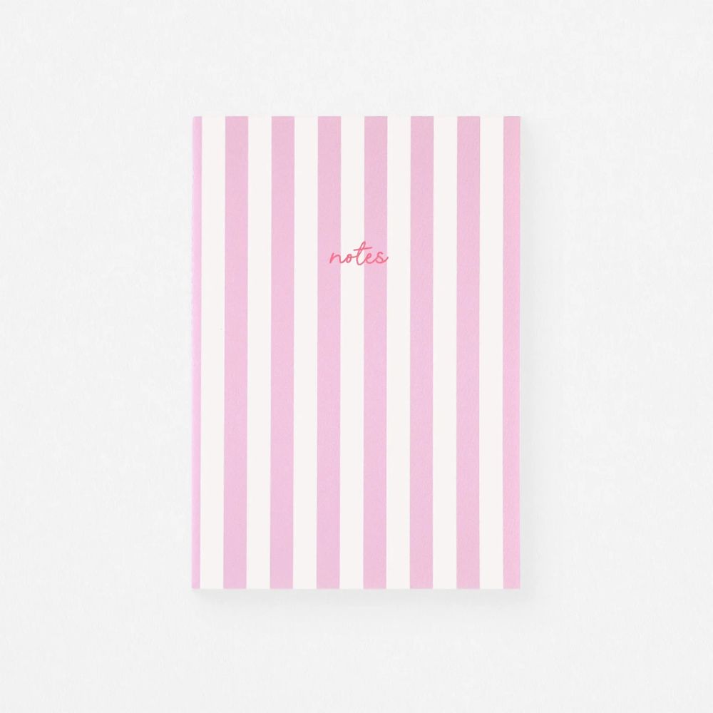 Pink Striped Pocket Notebook