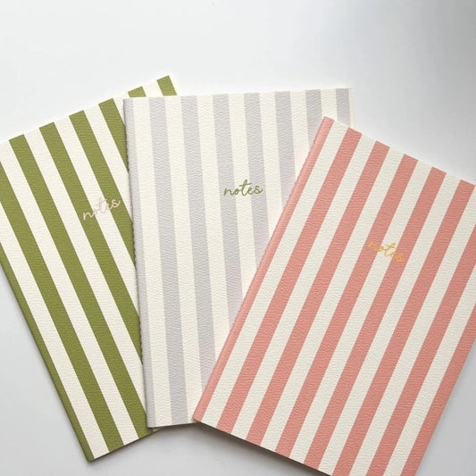 Pink Striped Pocket Notebook
